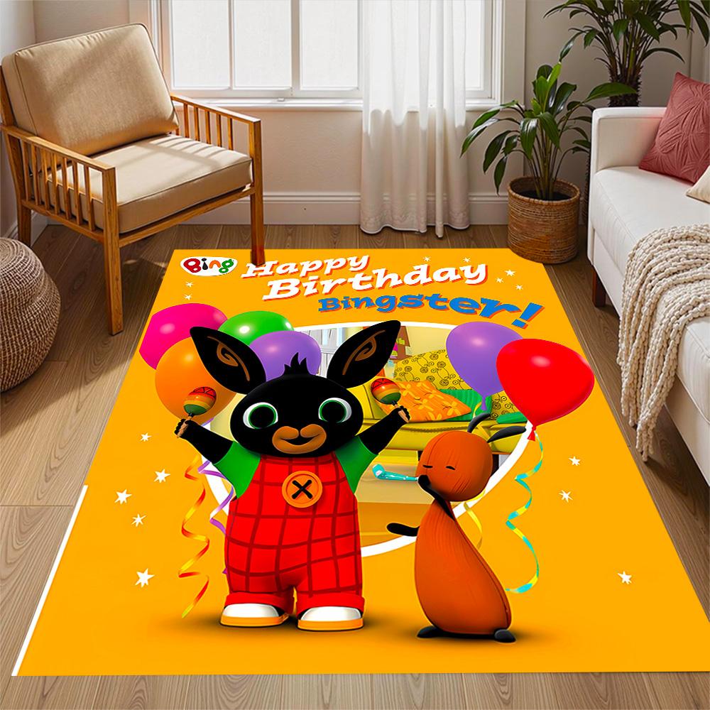 Bing's Birthday Celebration Carpet Design for Bedrooms Outdoor Kitchen Hallway Anti-slip Rug Anime Office Decor Spiritual Gift