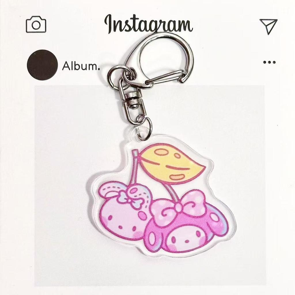Брелок Sanrio с вишней: Милый Акриловый Подвеска-Брелок на Рюкзак в Стиле Пары