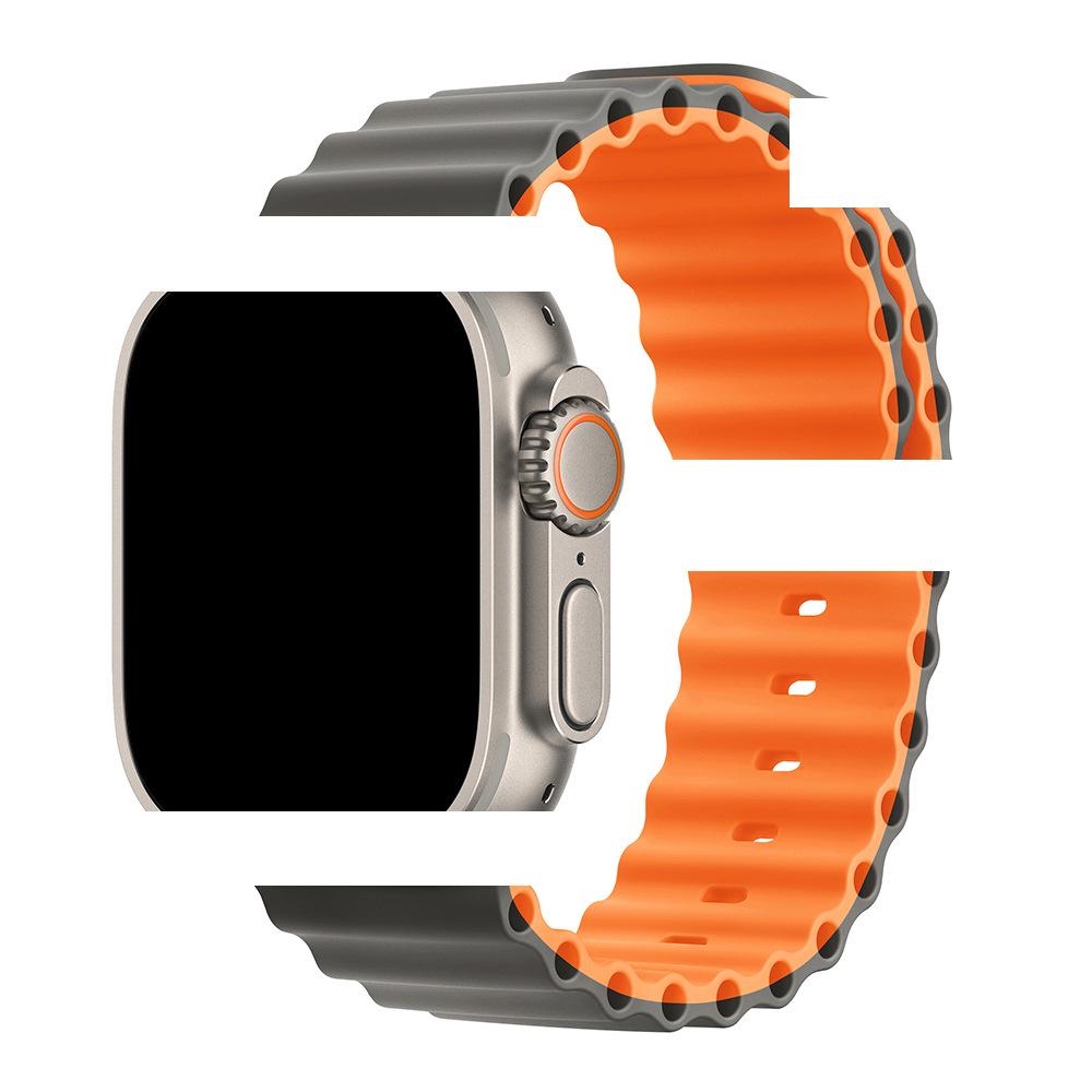 Применимый ледяной синий силиконовый ремешок для Apple Watch Series 1-10 (S10 Официальный стиль)