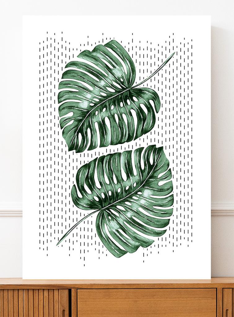 Плакат листья монстеры
