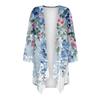 Женский кардиган с нестандартным принтом и рукавами 3/4, повседневная накидка с карманами