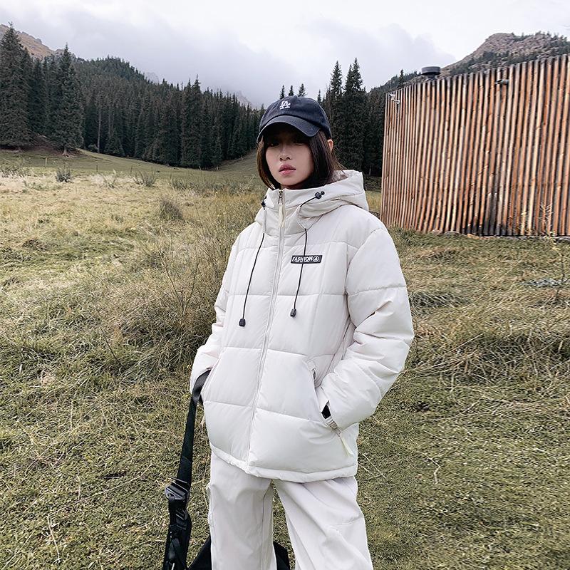 Укороченная хлопковая куртка с капюшоном для пар, зимний тренд, теплая, для активного отдыха, утолщенная хлопковая куртка