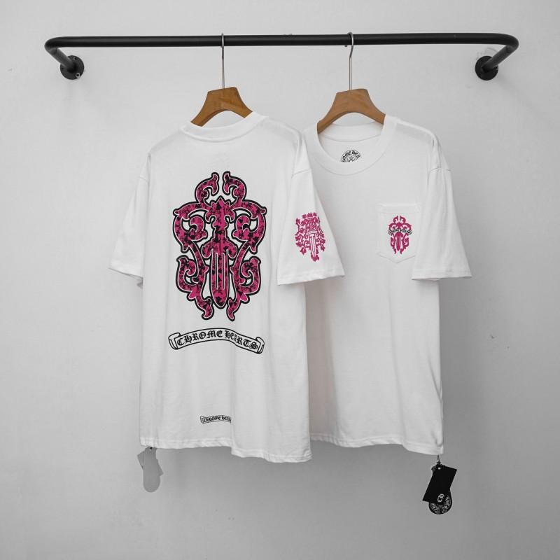 Unisex Cotton T-Shirt With Embroidered Cross Sanskrit Print Loose Fit Short Sleeve Tee