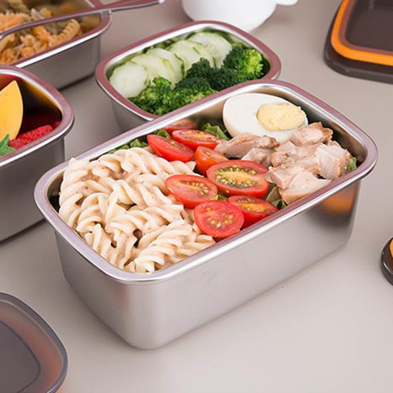 Microwaveable Lunch Box Leakproof 304 Stainless Steel Easy To Clean Food Storage Container