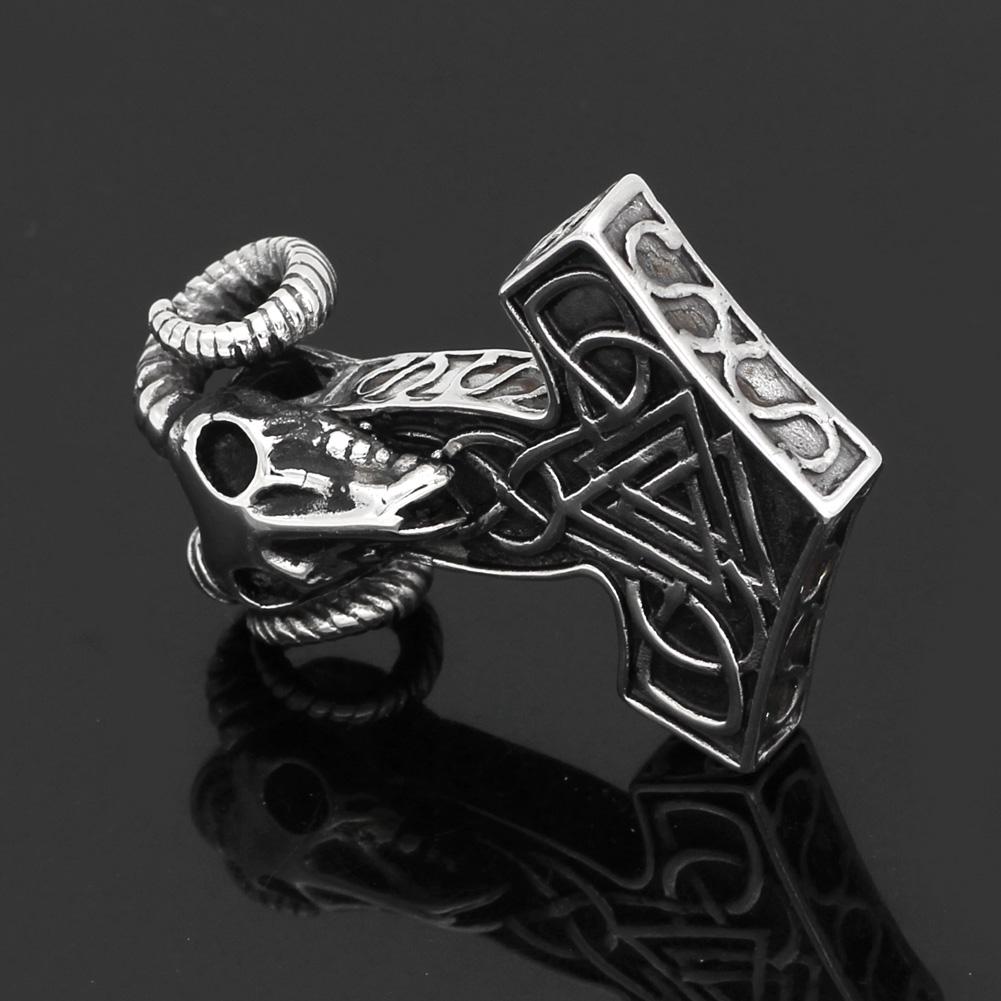 Северный викинг Огромный молот Тора Мьёльнир Норвежский козел Кнут Один символ кулон ожерелье