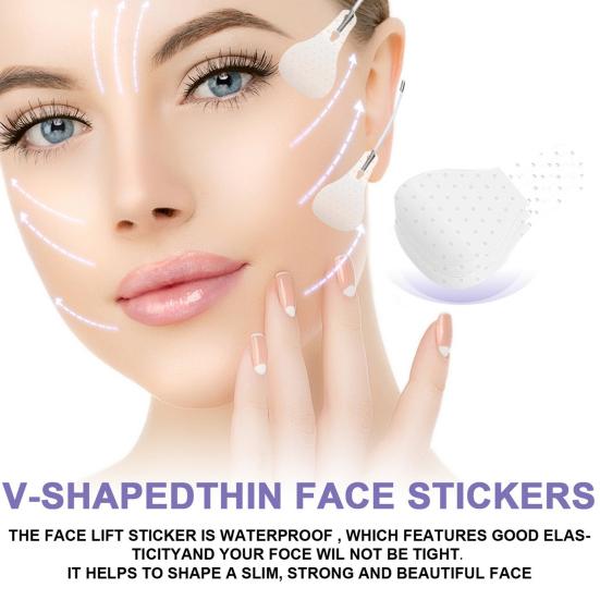 Yousheng 40 шт./компл. лента для подтяжки лица V-образная тонкая наклейка для лица невидимая эластичная тонкая лента для подбородка V-образная для подтяжки кожи лица морщины