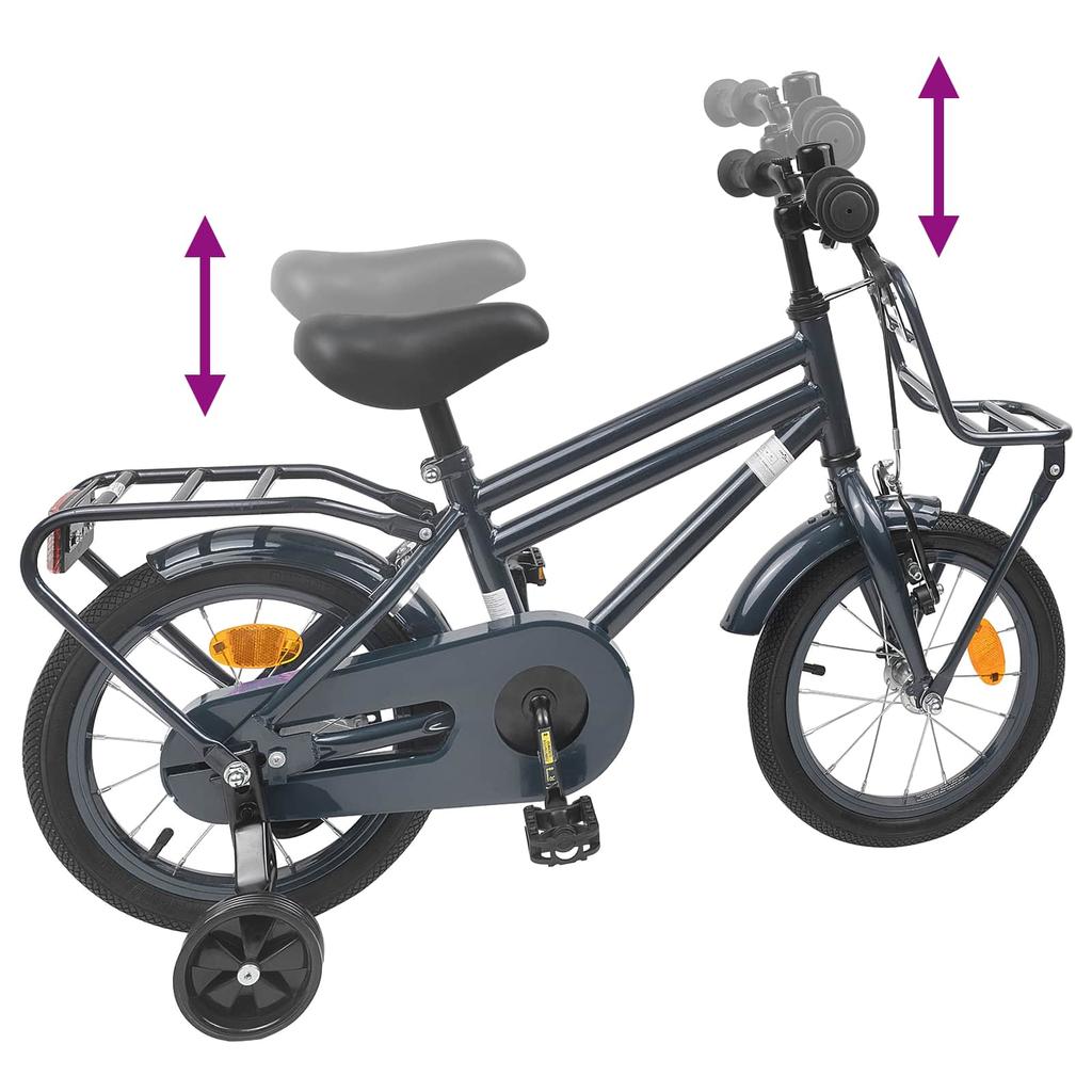 Kids  Bicycle 16 Inch for Ages 4 6 Dark Grey