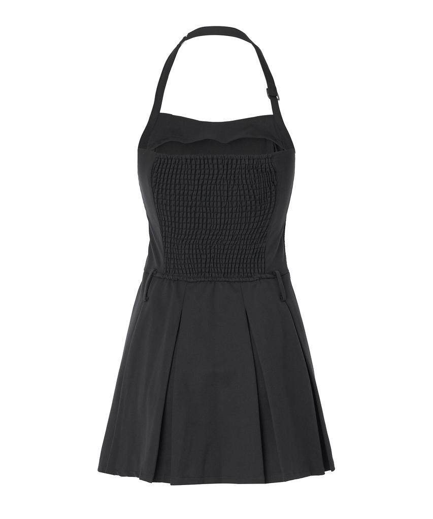 Zero Planet Darling Bustier Pleated Mini Dress [Charcoal]