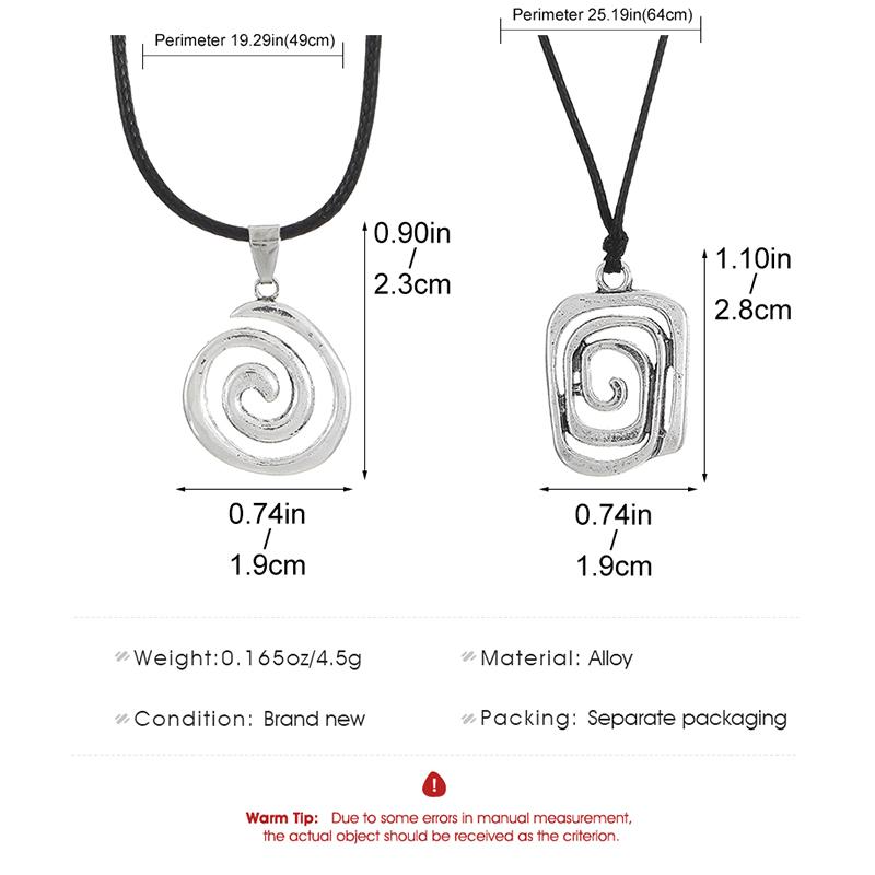 Vintage Spiral Vortex Pendant Hand-Woven Leather Rope Necklace For Women Unisex Boho Swirl Choker Necklace Jewelry