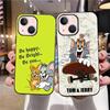 Чехол B-74 Jerry and Tom Black для Redmi 10A 10C 12C 13C 9A 9C 9T A3X Note 10 9 9S 10S iPhone 11 12 13 14 15 16 X XS Pro Max Mini 7 8 Plus XR