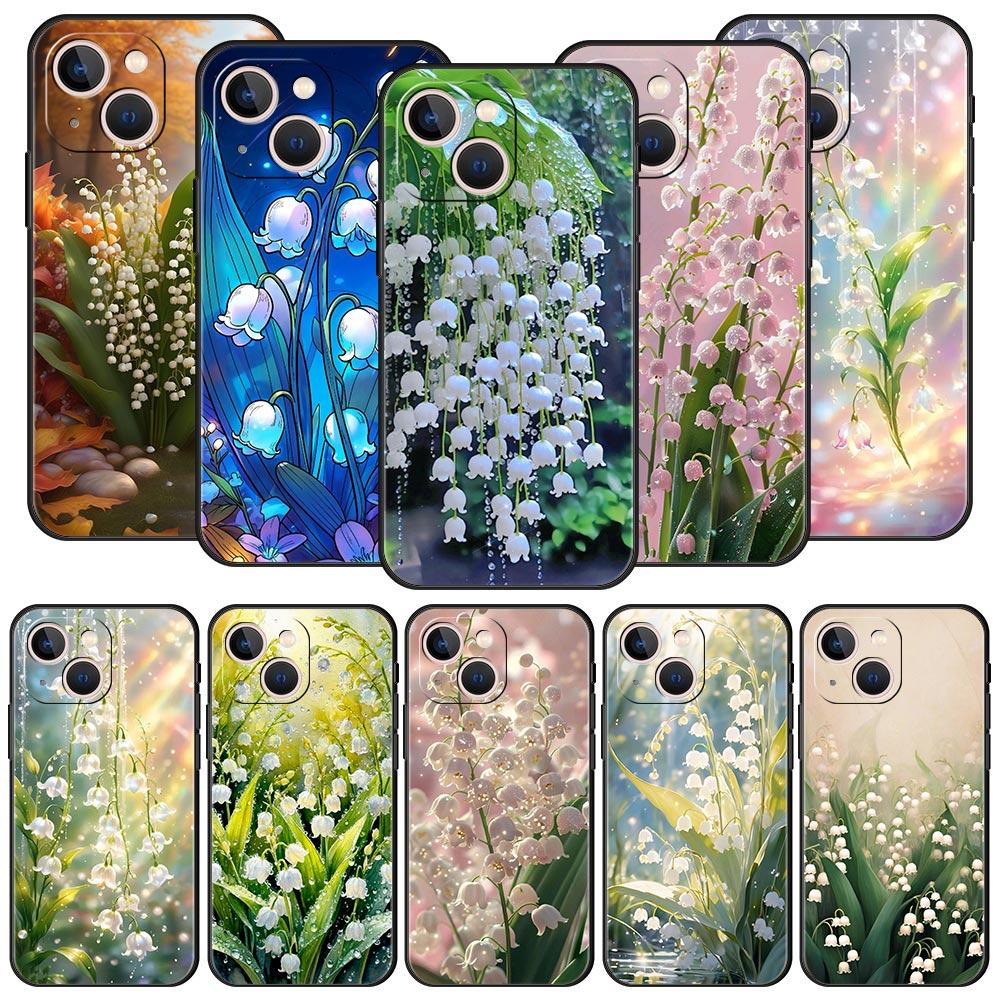 Lily Of The Valley Clear Floral Phone Case Cover for iPhone 17 16 15 14 13 12 11 Pro Max 17 Air Plus Shockproof Soft TPU Shell