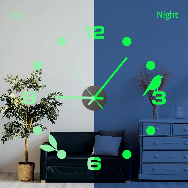 40 см светящиеся настенные часы большие часы Horloge 3D DIY акриловые зеркальные наклейки кварцевые Duvar Saat Klock современные немые