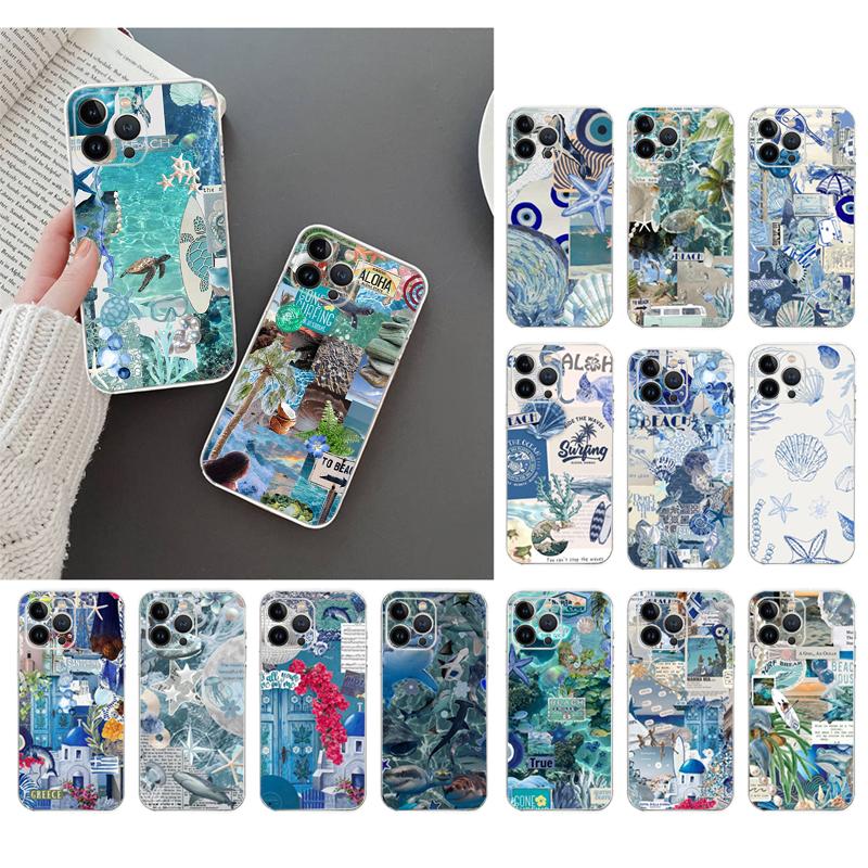 Blue Sea Ocean Summer Aesthetic Phone Case For iphone 17 Pro Max Air 16 15 14 13 Pro Max 15 16 Pro 15Plus
