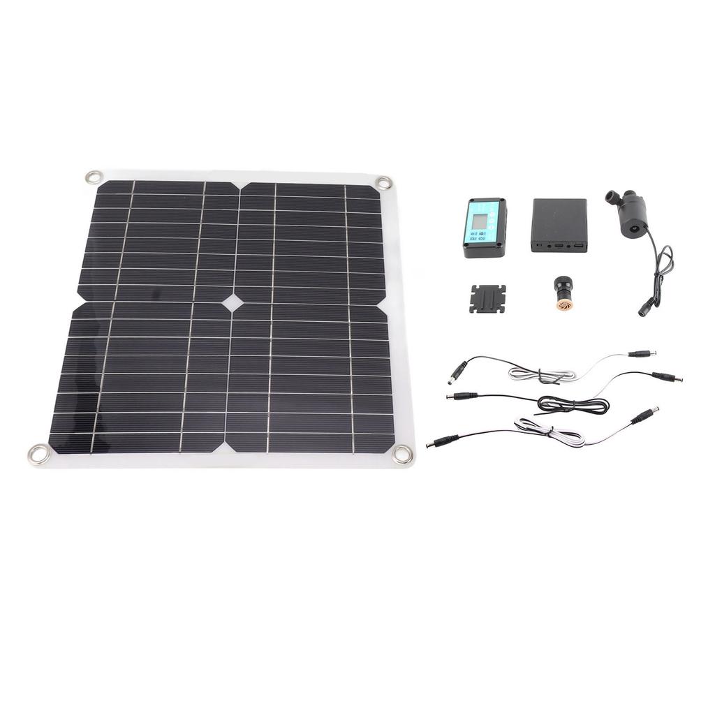Solar Water Pump Kit 50W Solar Panel 22W Water Fountain Pump with Battery Box Timing Controller