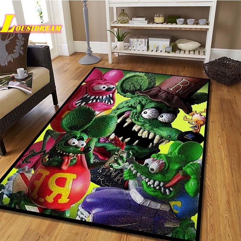 Коврик в стиле крыса в стиле фанк, детский игровой ковер для ползания, ковер для гостиной, спальни, кухни, ванной комнаты, балкона, противоскользящий коврик, реквизит для фотосъемки