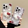 Чехол для мобильного телефона Kt Cat со стразами, лазером и жемчугом для Iphone16Promax Прозрачный Apple 15 Роскошный Женский 13