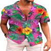 Hawaiian Men's Short Sleeved Button Up Shirt Summer Beach Tropical Casual Digital Print Pattern Suitable for Outdoor Use
