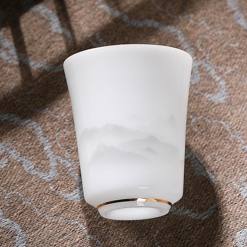 Фарфоровая мастер-чашка Керамическая бытовая чашка для дегустации чая Одинарная чашка Персональный специальный набор для чая Кунг-фу Высококлассная чашка для чая в стиле легкой роскоши