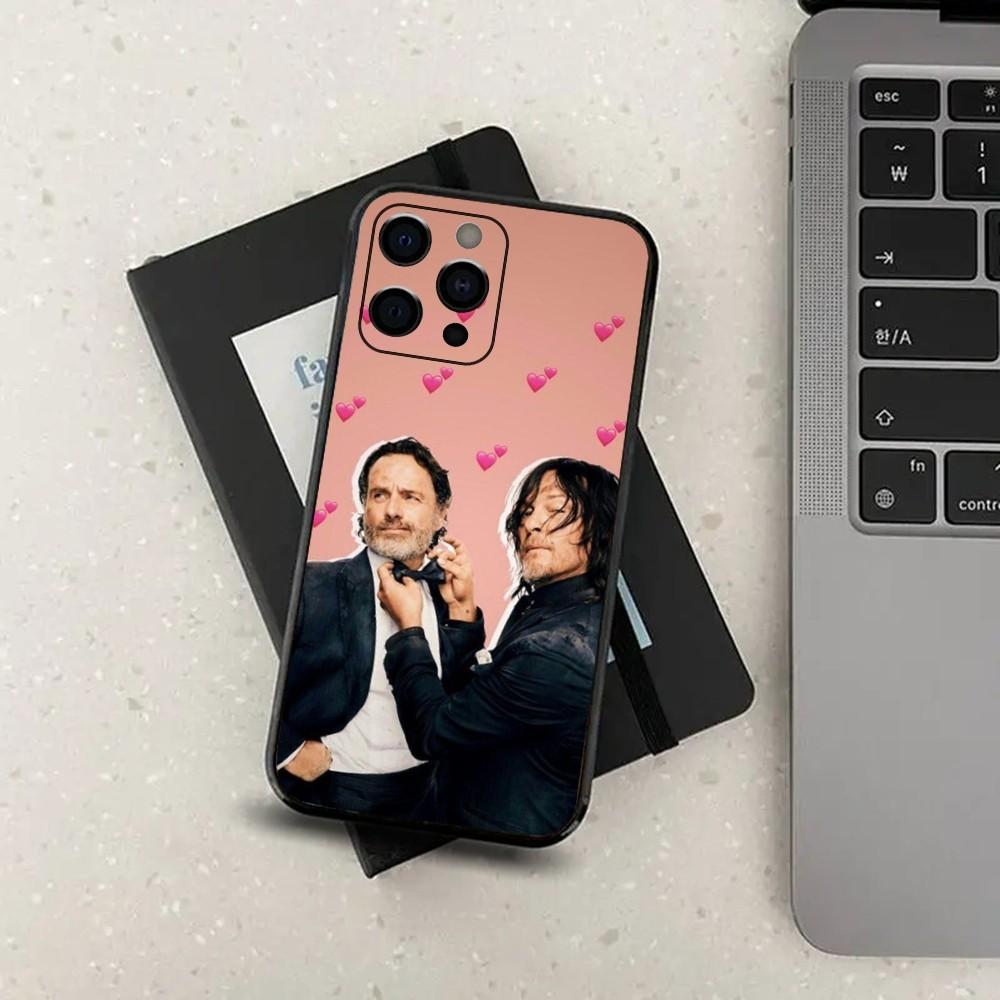 R-Rick Grimes and Darryl D-Dixon Phone Case For Apple iPhone 15,14,13,12,11,Pro,X,XS,Max,XR,Plus,Mini Soft Black Cover