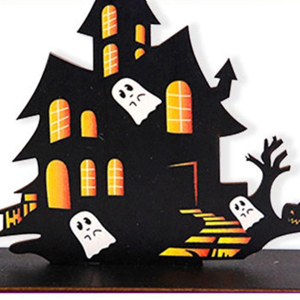 3D Ghost Castle Desktop Ornament Cartoon Halloween Decoration Stand  Scene Layout