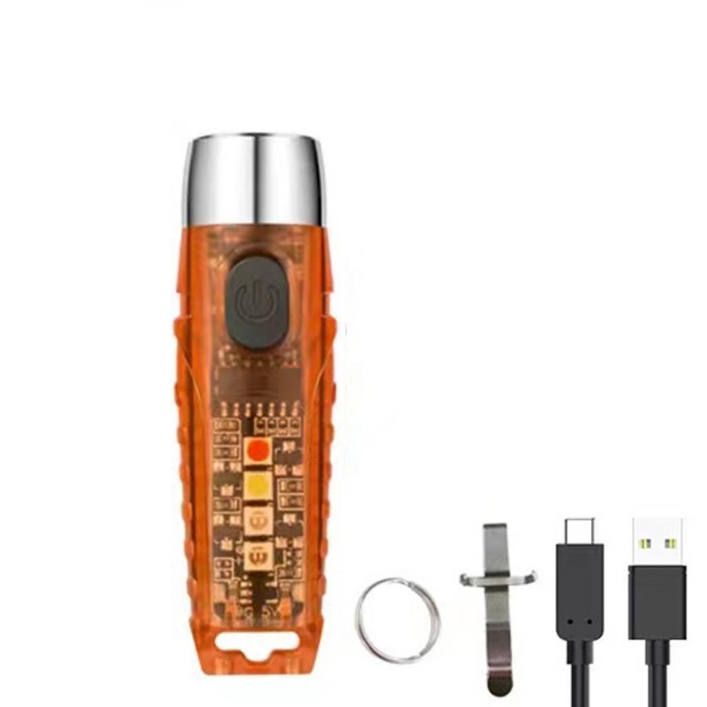 Супер яркий мини-фонарик-брелок, 11 режимов, перезаряжаемый через USB-C, портативный карманный фонарик, водонепроницаемый, высокая мощность