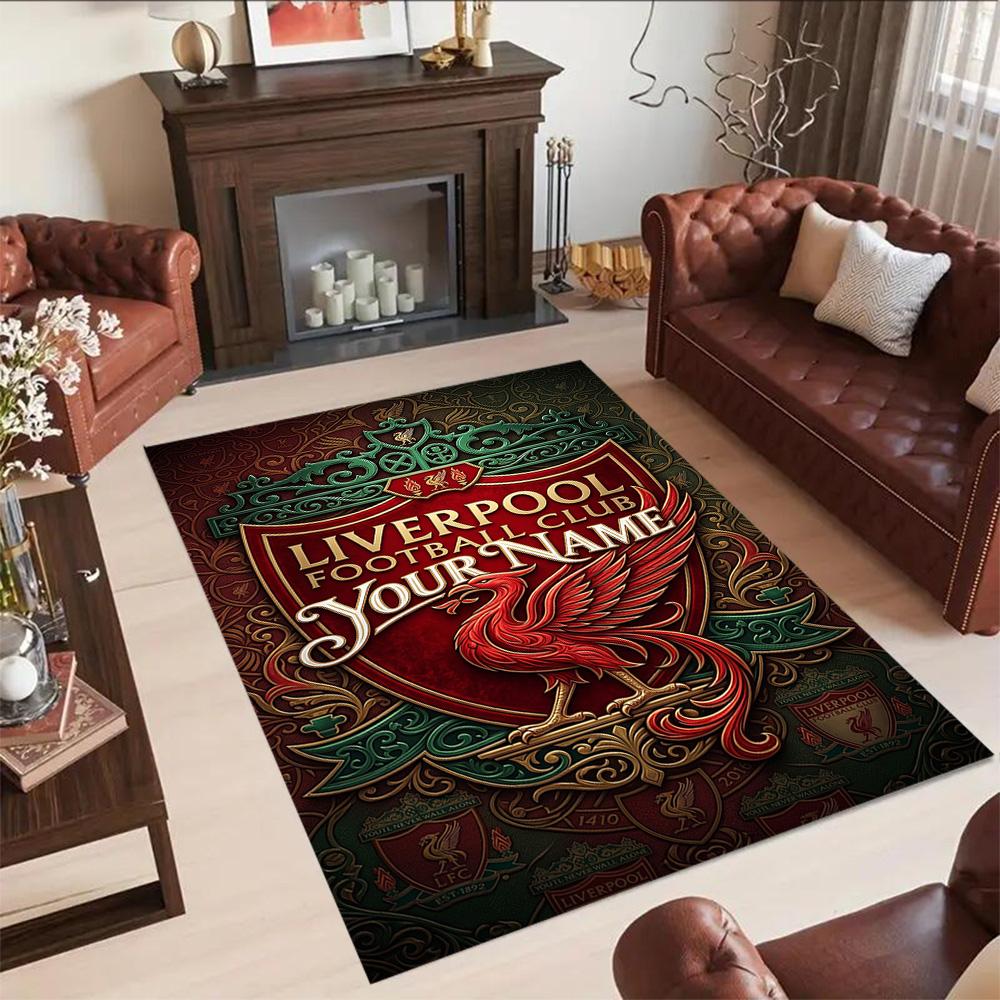 Liverpool Fc Customize Text Carpet Design For Dormitory Outdoor Hallway Kitchen Antislip Carpet Decorate Offices Perfect Gift For Womenmen