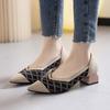 Autumn Women High Heel Shoes Fashion Knitted Breathable Pointed Toe Work Shoes Comfortable Anti-skid Rubber Soled Women Shoes