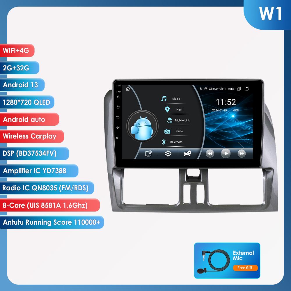 OSSURET 9" Carplay 4G BT 2din Android 13 автомобильный радиоприемник мультимедиа видеоплеер GPS навигация для Volvo XC60 2008-2017 головное устройство интеллектуальный экран SWC