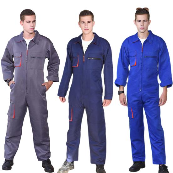 Мужской рабочий комбинезон, комбинезон с лацканами и длинными рукавами, устойчивый к загрязнениям, на молнии, с карманами, свободный крой