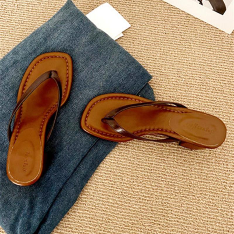 Модные женские шлепанцы на квадратном каблуке с открытым носком, удобные мягкие сандалии-слайды с квадратным носком, модная простая нескользящая женская обувь для отпуска и пляжа