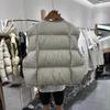 New European autumn and winter round neck drawstring sleeveless cotton vest jacket versatile loose warm vest jacket