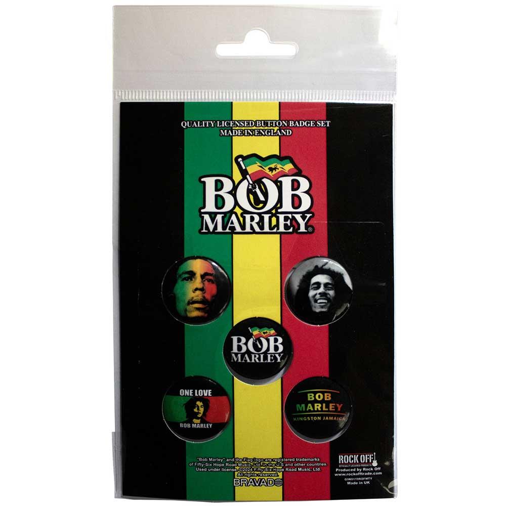 Bob Marley One Love Badge Set (Pack of 5)