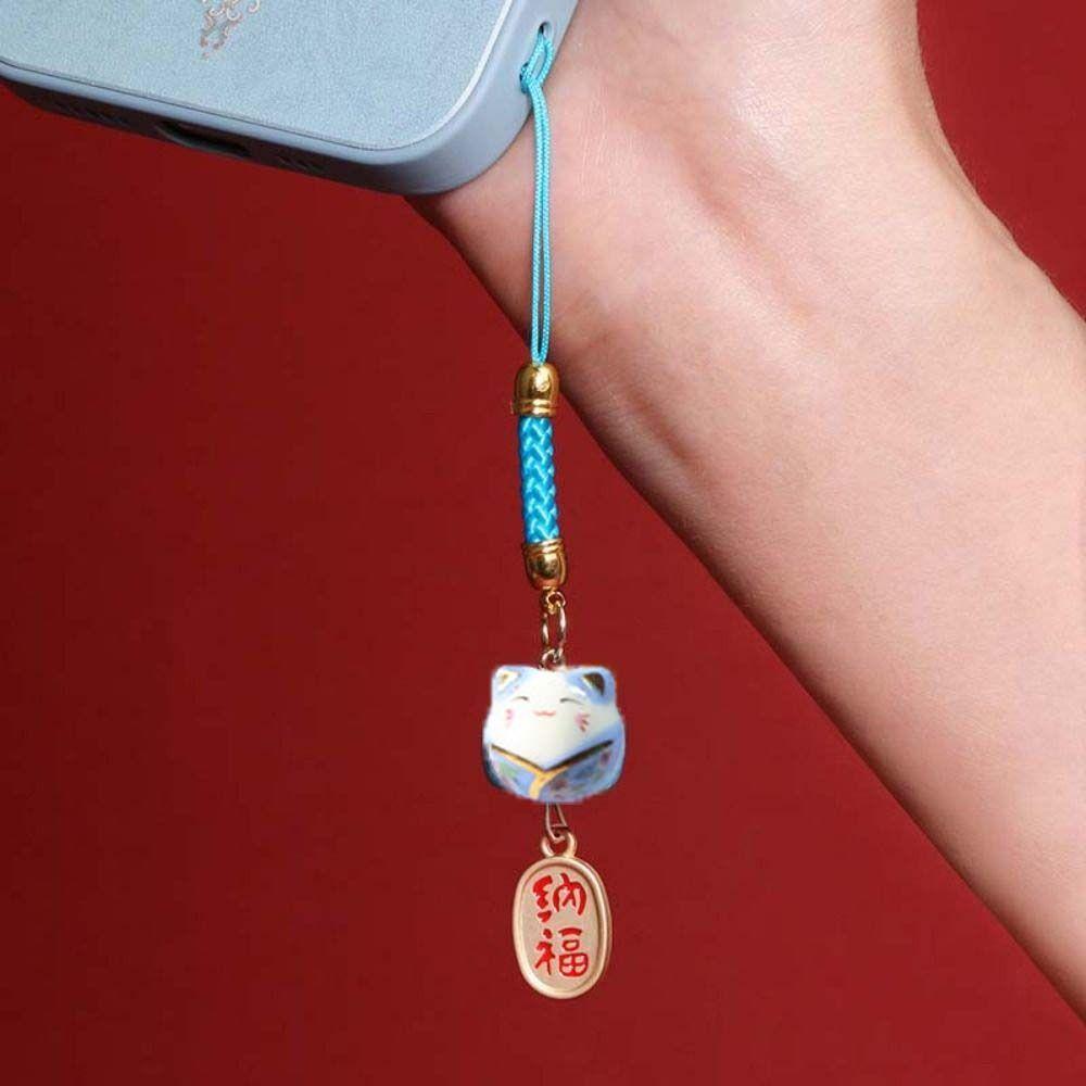Bag Pendant Lucky Cat Keychain Cartoon Phone Strap Ornaments Fashion Maneki Neko Pendant Gifts