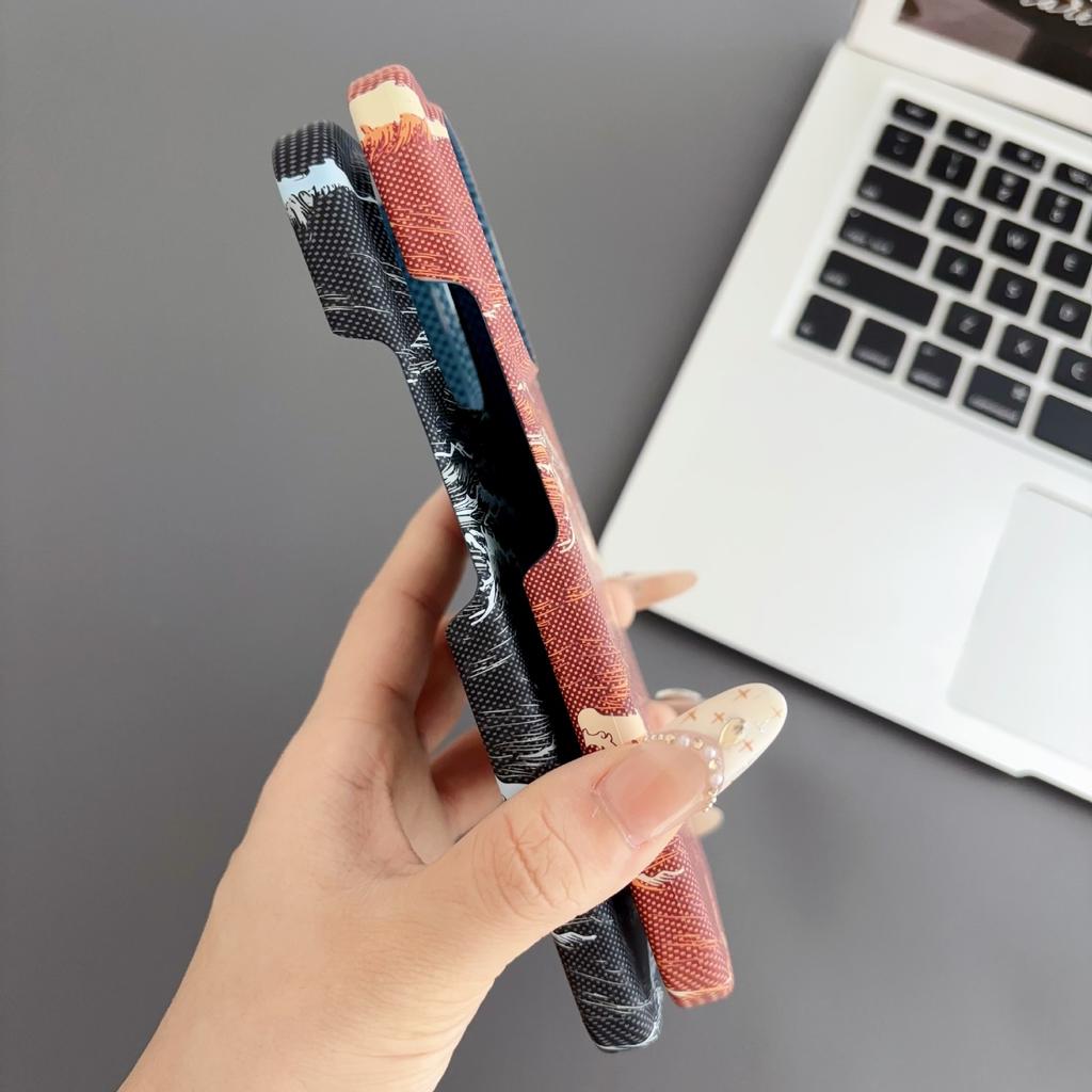 Подходит для ультратонкого чехла для мобильного телефона Xiaomi 17TPro, полупрозрачный чехол с узором "морская волна" из углеродного волокна 15T, магнитный простой чехол с ощущением кожи, защитный
