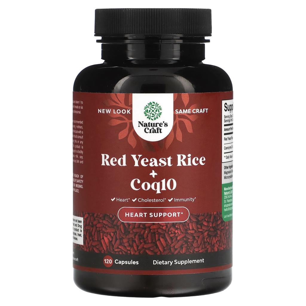 Nature's Craft, red yeast rice, contains Coq10, 120 capsules