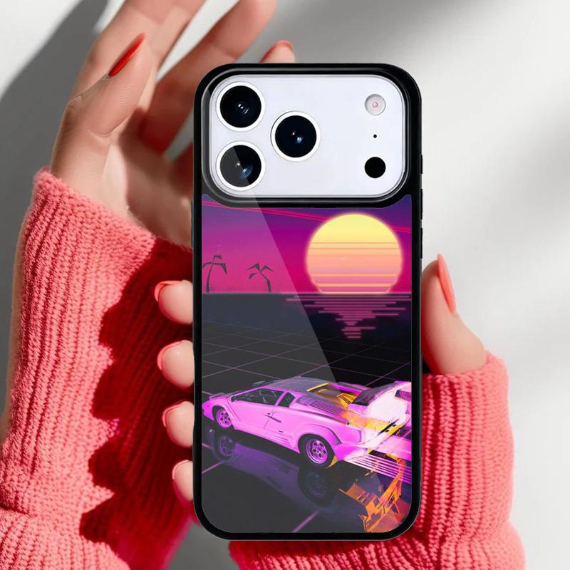 Синтвейв 80-х Ретро Неоновый Чехол для Телефона для iPhone 17 Air 16e 15 14 13 Pro Max Задняя Крышка для 12 11 Pro Coque