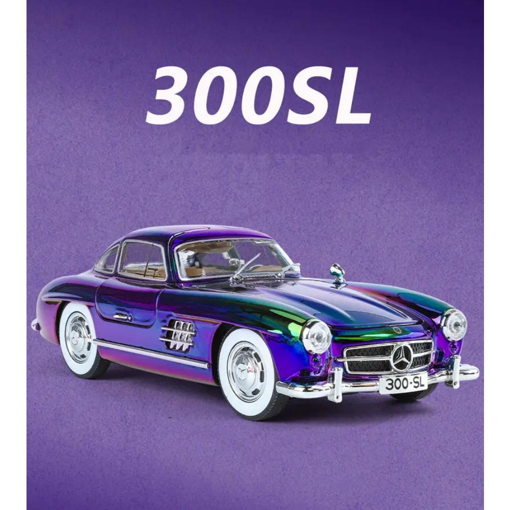 1/24 Benzs 300SL литая модель автомобиля металл классика гальванопокрытие транспортные средства моделирование модель автомобиля звук и свет детские подарки