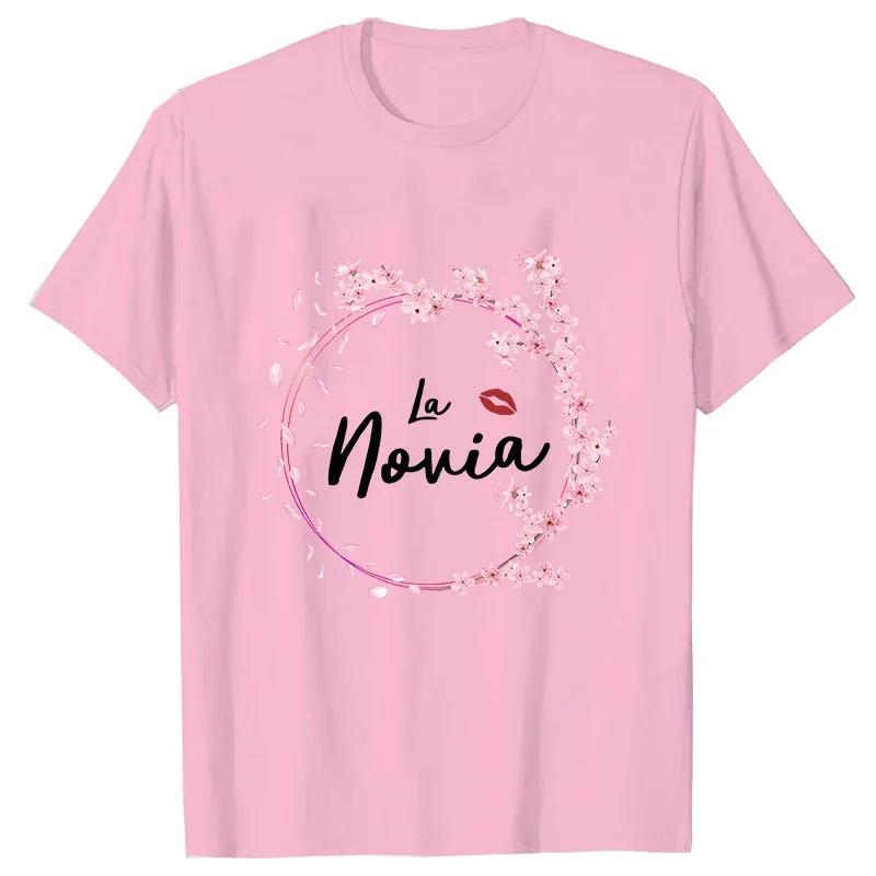 Spanish Team Bride Squad T-shirt Bachelorette Party Tshirt Bridal Wedding Future Bride To Be Tees Flowers Short Sleeved Tops