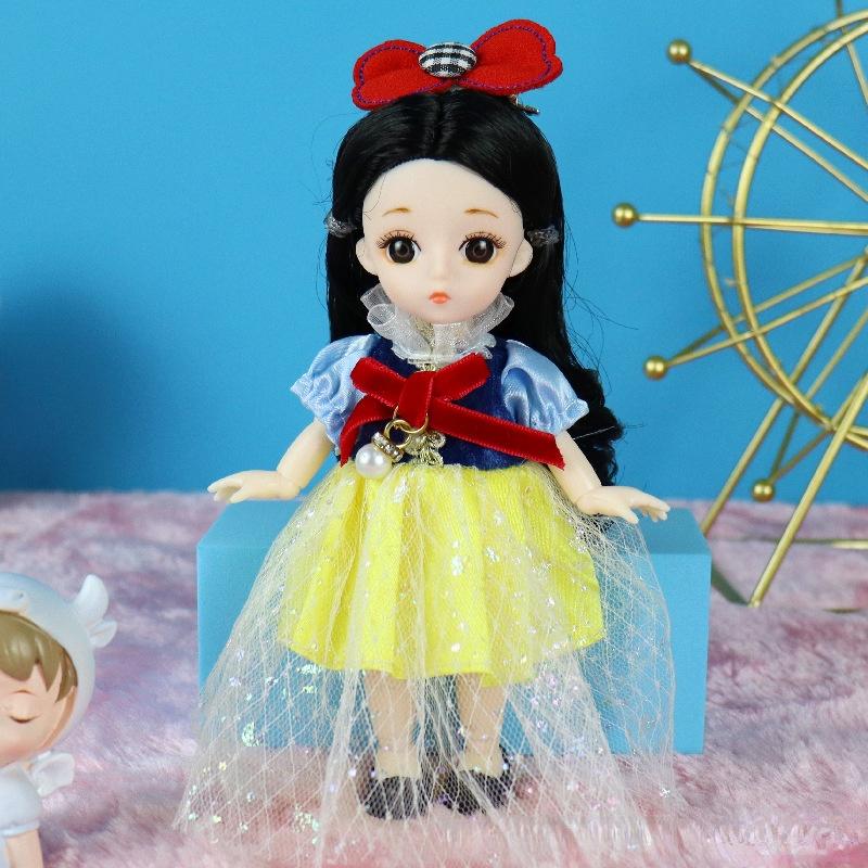 Мини-подвижная 13-шарнирная кукла 17 см, игрушка для девочек, 3D большие глаза, BJD принцесса, полная одежда, коллекция платьев, детская кукла в подарок