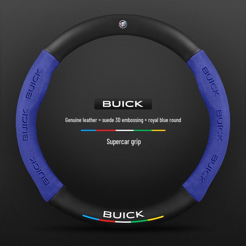 Genuine Leather Steering Wheel Cover for Buick: Encore, Verano, Excelle, Regal, LaCrosse, GL8