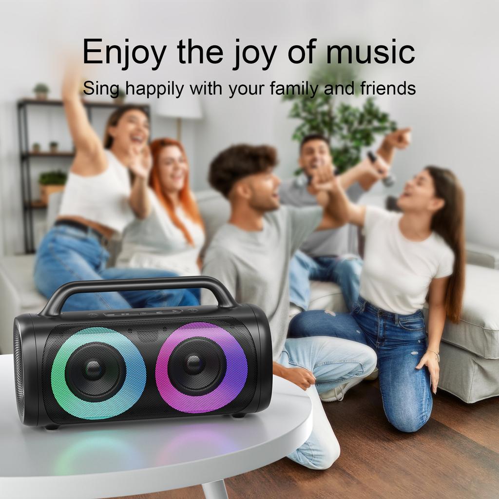 40W Wireless Bluetooth Speaker Outdoor Party Box With RGB Ambient Light Subwoofer Loudspeaker Portable Radio Waterproof Speakers