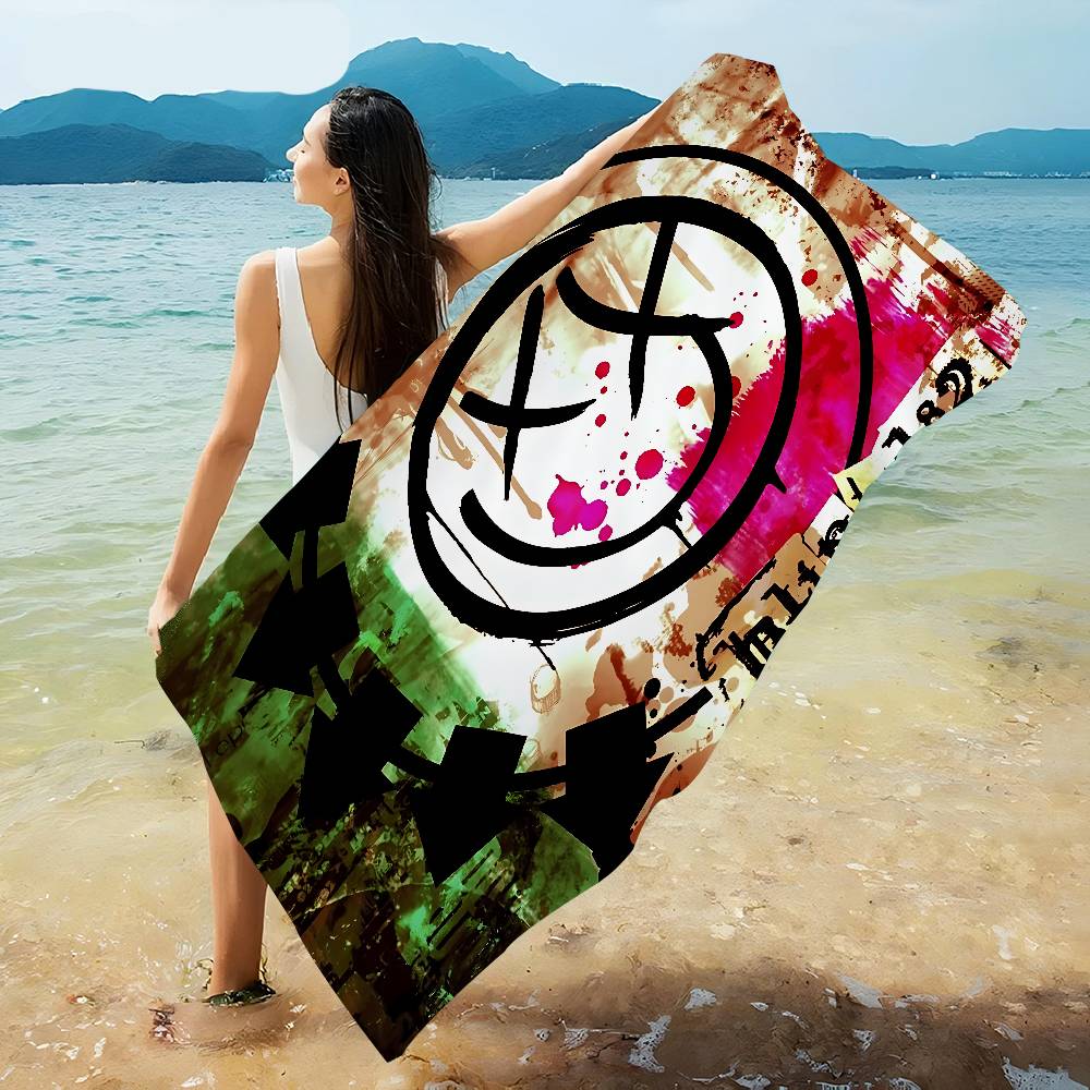 B-Blink-182 Горячая группа Микрофибра Печатное пляжное полотенце Альпинизм Йога Пляж Плавание Бег Впитывающее Мягкое полотенце