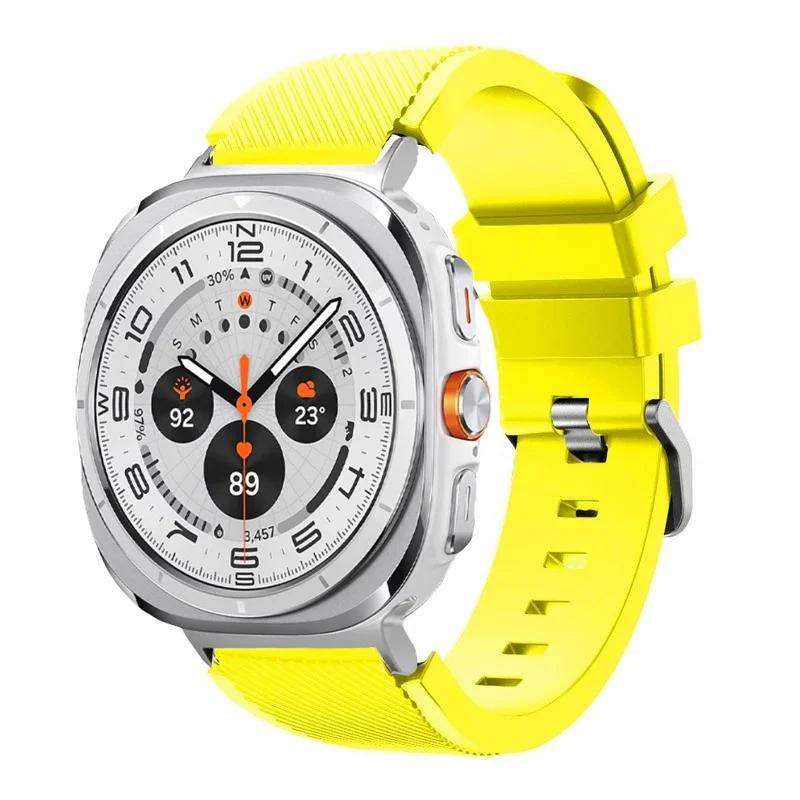 Силиконовый ремешок для Samsung Galaxy Watch Ultra 2026 47 мм, с текстурой в полоску, сменный ремешок для Samsung Watch 8/8 Classic, аксессуар