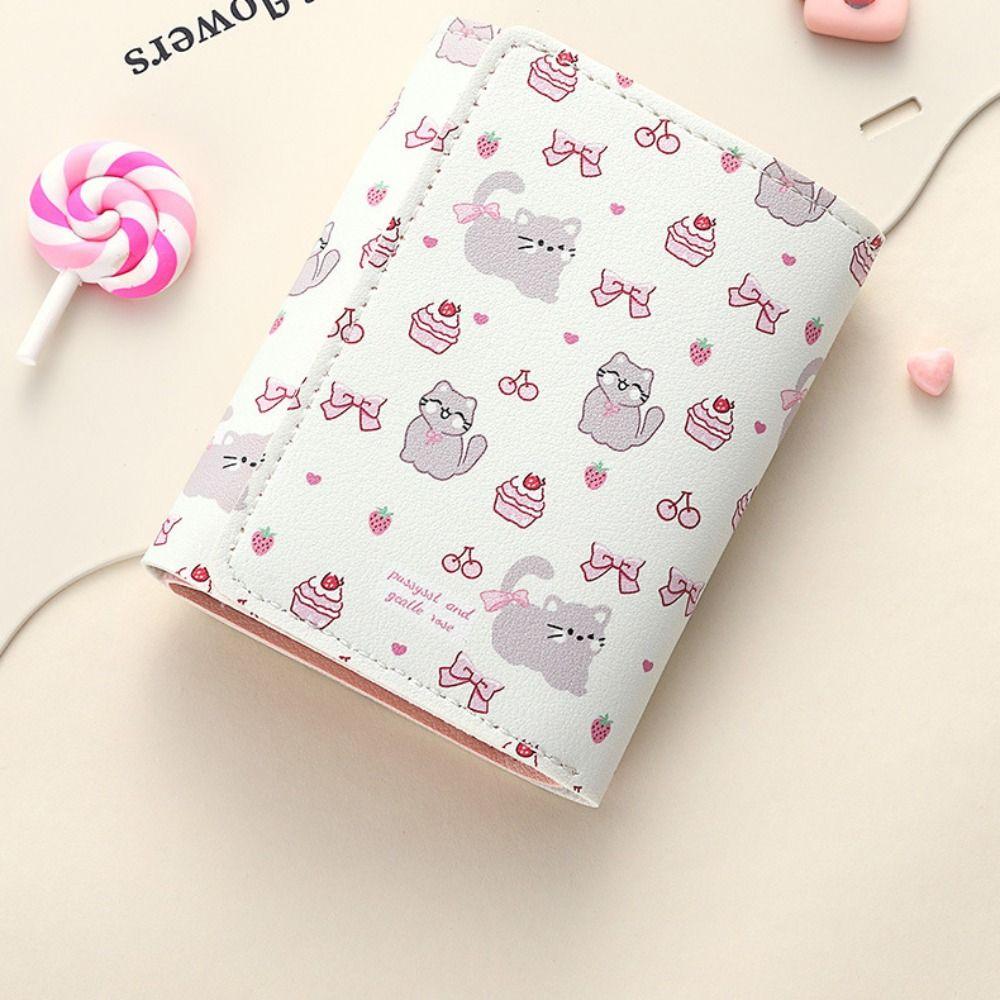 Портативный короткий кошелек с изображением медведя из мультфильма, несколько отделений для карт, тройной кошелек для девочек, кошелек для монет, ежедневный