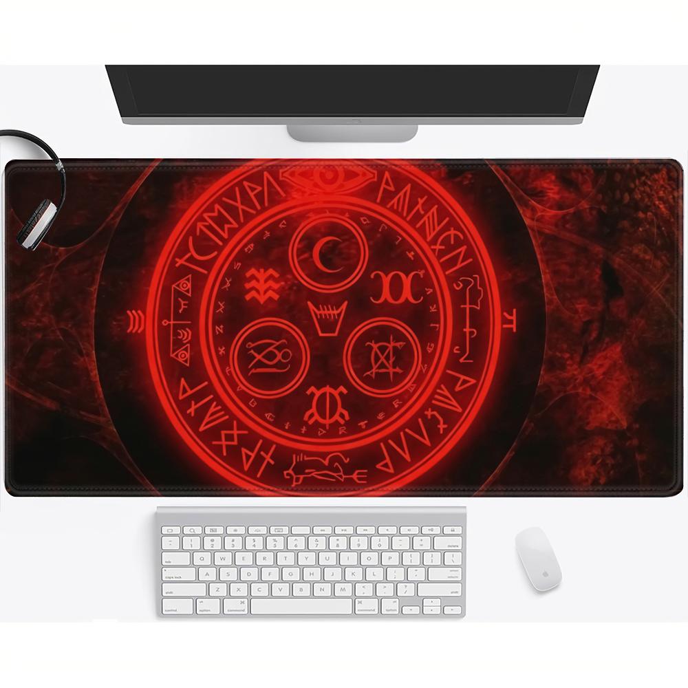 HYBXAXC SSilent HHill Красная Печать Коврик для Мыши Оккультный Круг Ужасов Игровой Жуткий Подарок Геймеру Настольный Коврик Игровые Коврики для Клавиатуры Геймер