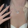 New Year's New Chinese Imitation Hetian Jade Butterfly Necklace for Women's Chinese Style Light Luxury Niche Collarbone Chain