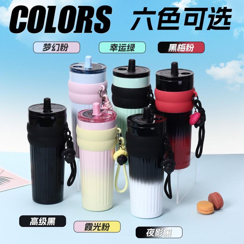 Ceramic Lined Insulated Travel Mug With Straw Lid Tea Infuser 710ml Stainless Steel Vacuum Thermos Office Outdoor Car