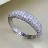 Кольцо из стерлингового серебра 925 пробы с цирконом 2024: Европейский и американский трендовый стиль с полным бриллиантовым покрытием, международный стиль для женщин