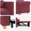 Extendable Sleeper Sofa Single Burgundy Red 90 x 165 x 87 cm Fabric