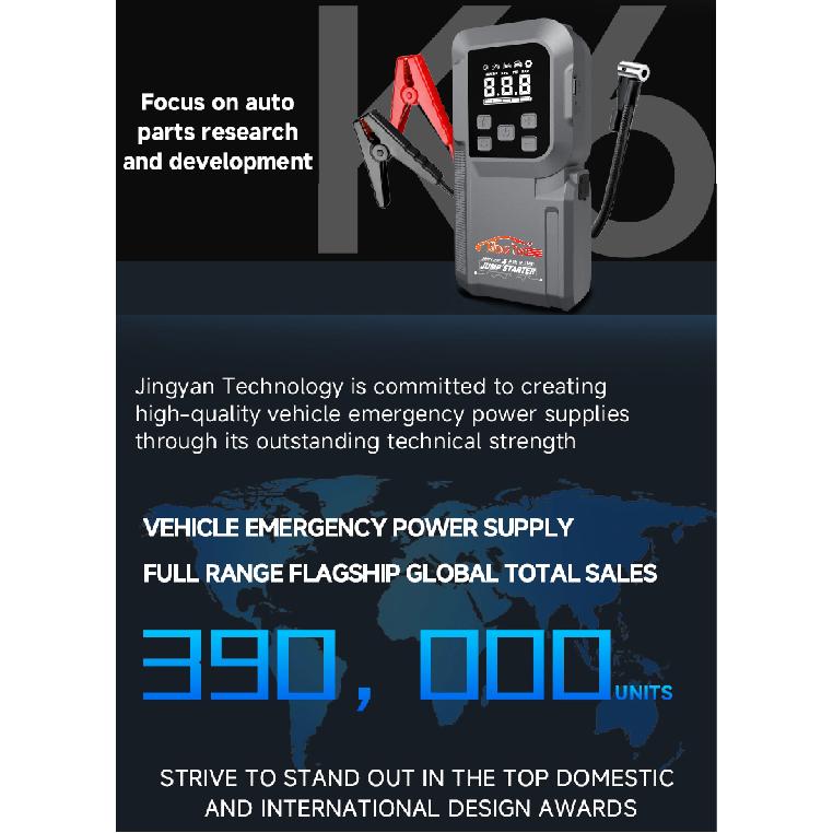 Portable 2000A Car Jump Starter 150PSI Air Compressor 80.6Wh Power Bank Air Pump Tire Inflator Car Ignition Starter Booster